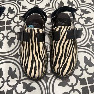 Dr. Martens Zebra Print Clogs - Black & White